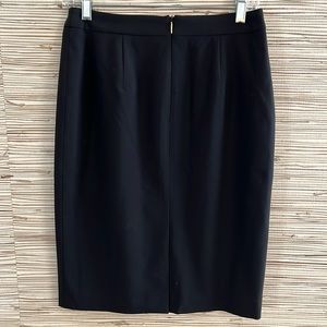 Vintage Hugo Boss Lightweight Stretch Wool Black Classic Pencil Skirt Womens 4 S